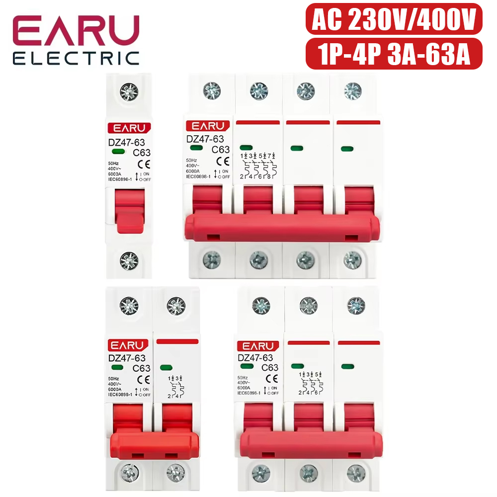 قاطع الدائرة المصغر EARU DZ47  - مراجعة Din Rail Circuit Breaker وسعره